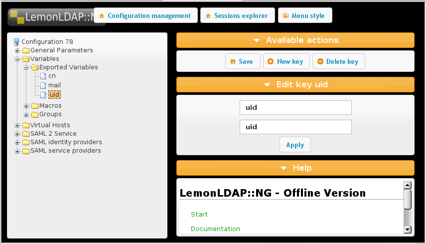 Exported variables in the Manager